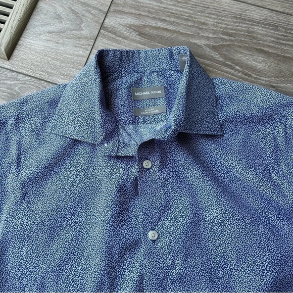 Michael Kors OEKO-TEX Non  Iron Printed Slim Fit Dress Shirt - Picture 4 of 14